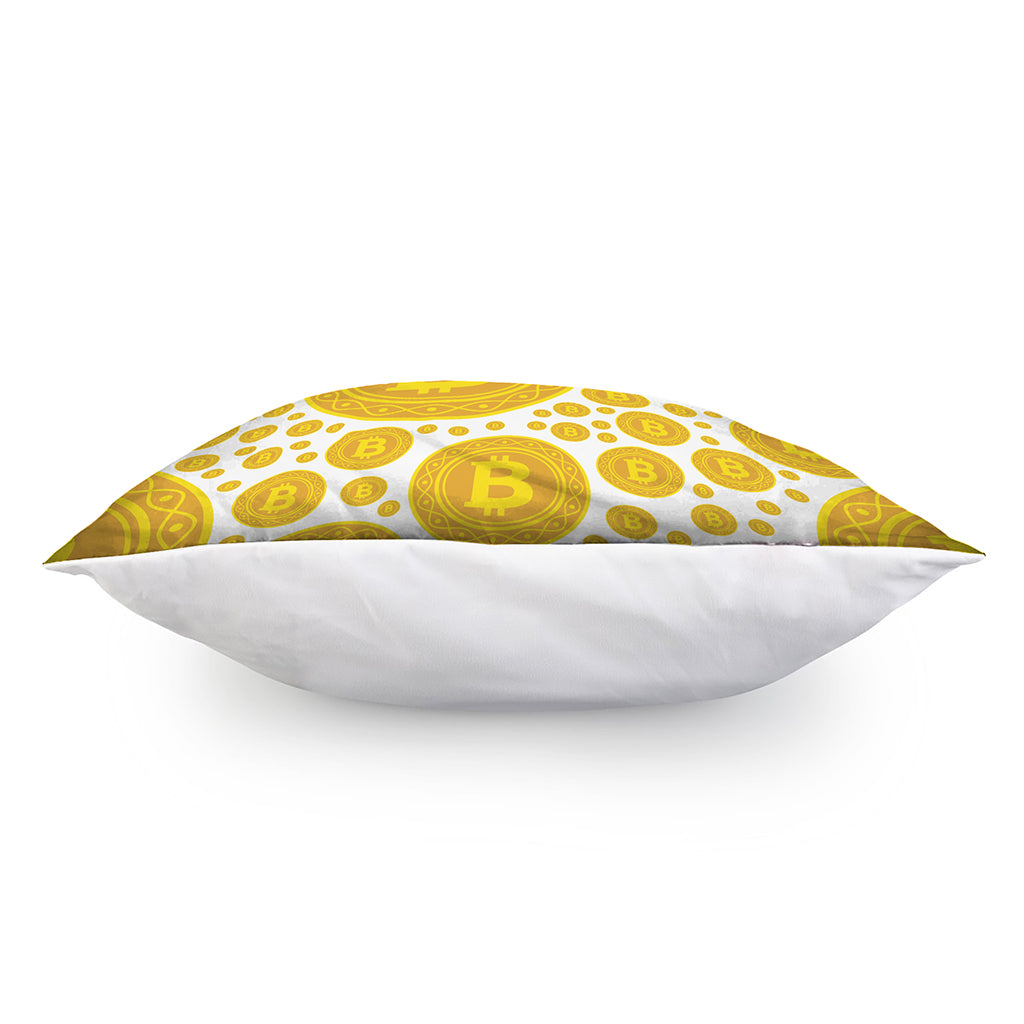 Bitcoin Crypto Pattern Print Pillow Cover