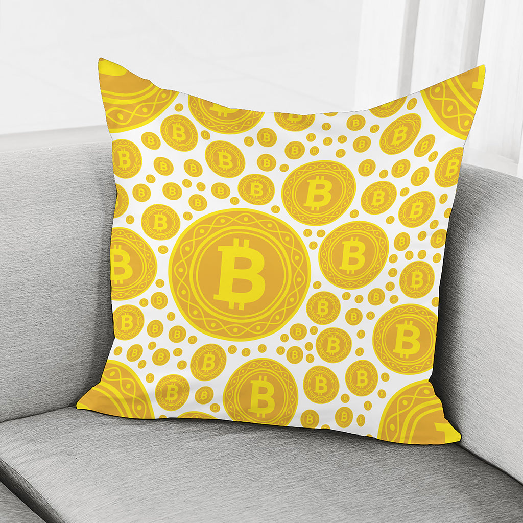 Bitcoin Crypto Pattern Print Pillow Cover