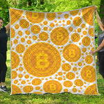 Bitcoin Crypto Pattern Print Quilt