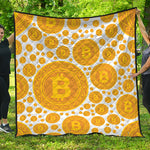 Bitcoin Crypto Pattern Print Quilt