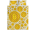 Bitcoin Crypto Pattern Print Quilt Bed Set
