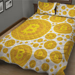 Bitcoin Crypto Pattern Print Quilt Bed Set