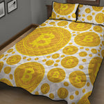 Bitcoin Crypto Pattern Print Quilt Bed Set