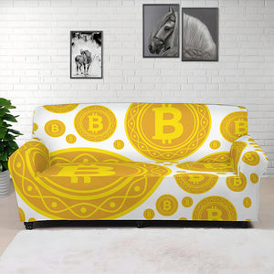 Bitcoin Crypto Pattern Print Sofa Cover