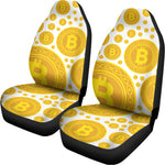 Bitcoin Crypto Pattern Print Universal Fit Car Seat Covers