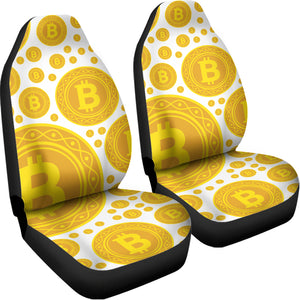 Bitcoin Crypto Pattern Print Universal Fit Car Seat Covers