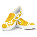 Bitcoin Crypto Pattern Print White Slip On Sneakers