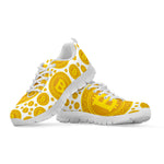 Bitcoin Crypto Pattern Print White Sneakers
