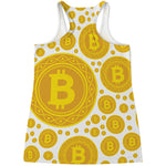 Bitcoin Crypto Pattern Print Women's Racerback Tank Top