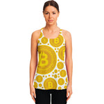 Bitcoin Crypto Pattern Print Women's Racerback Tank Top