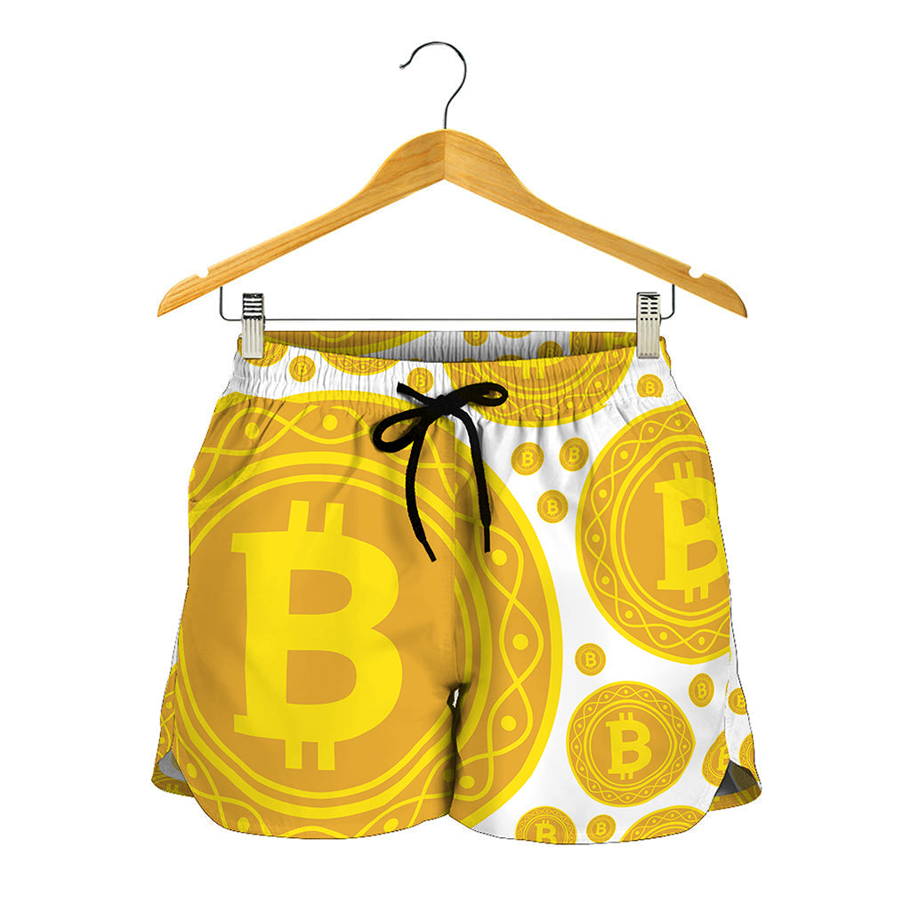 Bitcoin Crypto Pattern Print Women's Shorts