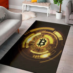 Bitcoin Crypto Symbol Print Area Rug