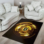 Bitcoin Crypto Symbol Print Area Rug
