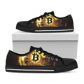 Bitcoin Crypto Symbol Print Black Low Top Sneakers