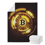Bitcoin Crypto Symbol Print Blanket