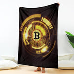 Bitcoin Crypto Symbol Print Blanket