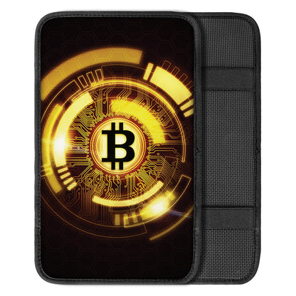 Bitcoin Crypto Symbol Print Car Center Console Cover