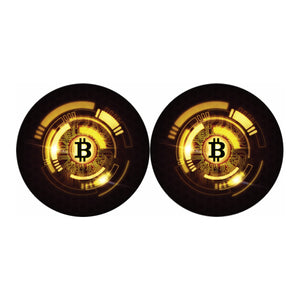 Bitcoin Crypto Symbol Print Car Coasters