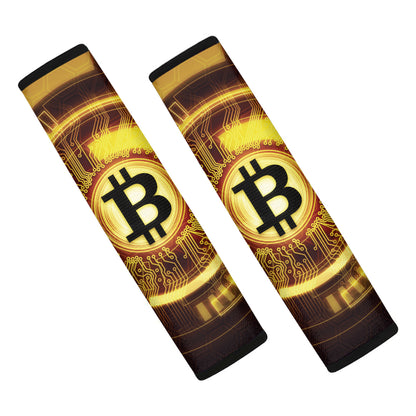 Bitcoin Crypto Symbol Print Car Seat Belt Covers