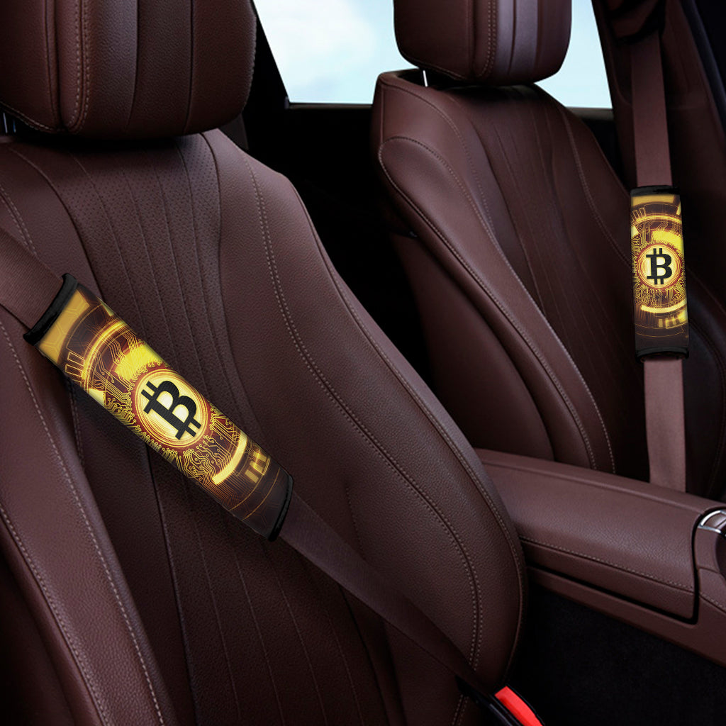 Bitcoin Crypto Symbol Print Car Seat Belt Covers