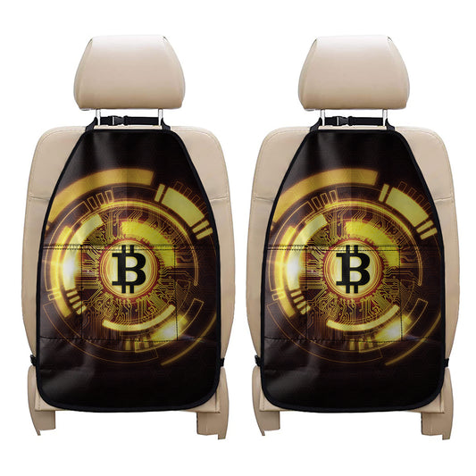 Bitcoin Crypto Symbol Print Car Seat Organizers
