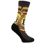 Bitcoin Crypto Symbol Print Crew Socks