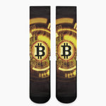 Bitcoin Crypto Symbol Print Crew Socks