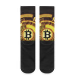 Bitcoin Crypto Symbol Print Crew Socks