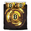 Bitcoin Crypto Symbol Print Duvet Cover Bedding Set