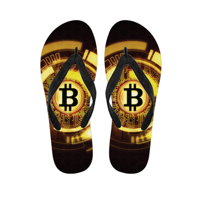 Bitcoin Crypto Symbol Print Flip Flops