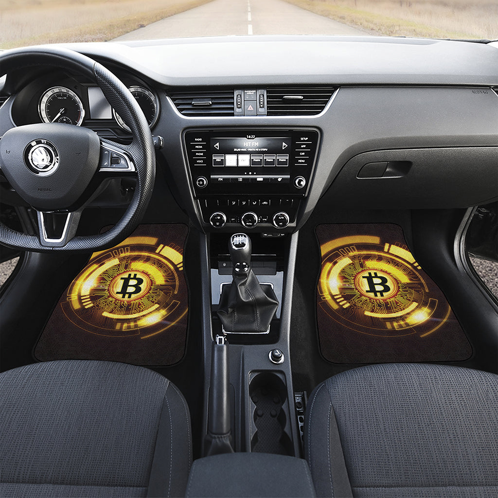 Bitcoin Crypto Symbol Print Front and Back Car Floor Mats