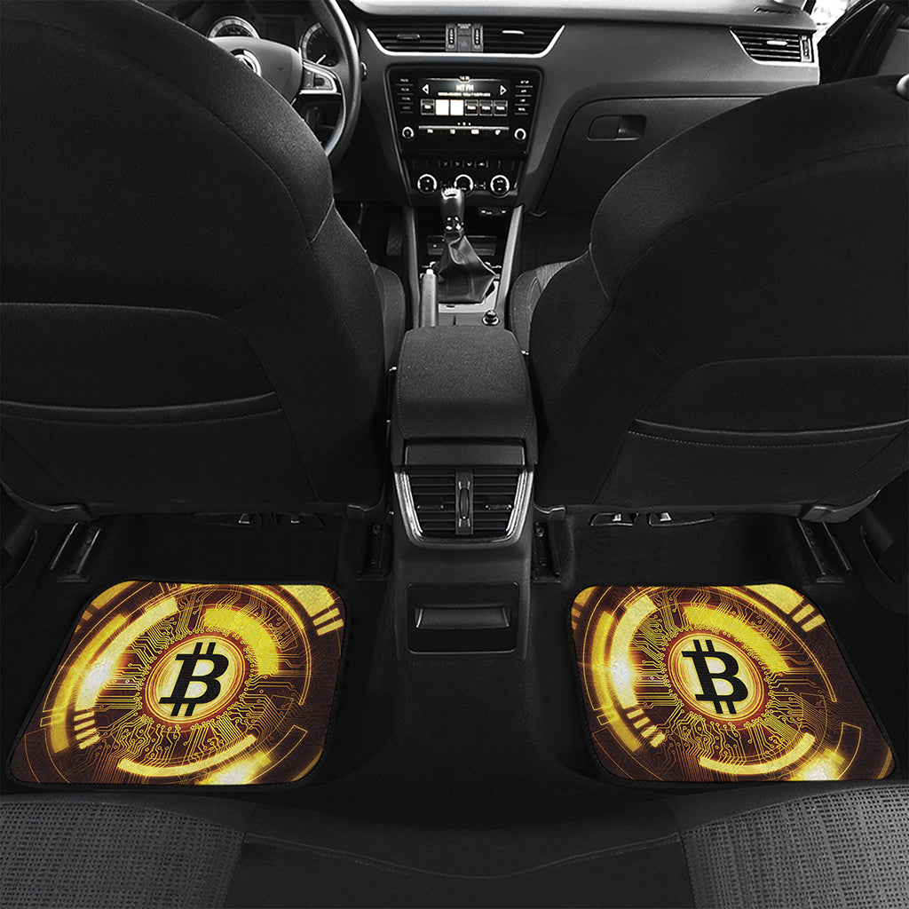 Bitcoin Crypto Symbol Print Front and Back Car Floor Mats