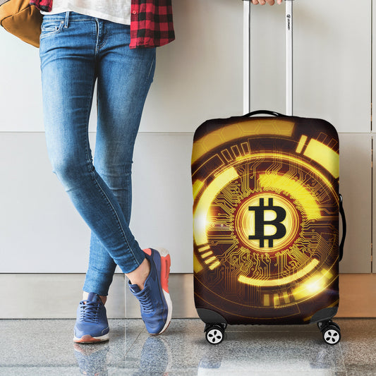 Bitcoin Crypto Symbol Print Luggage Cover