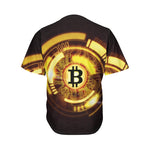 Bitcoin Crypto Symbol Print Men's Baseball Jersey