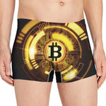 Bitcoin Crypto Symbol Print Men's Boxer Briefs