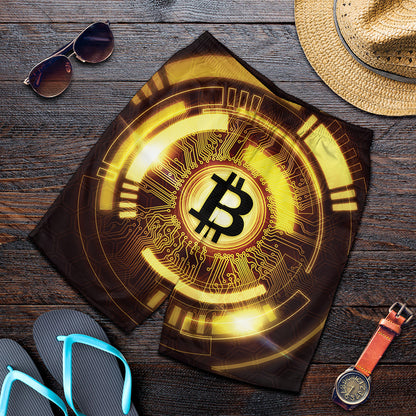 Bitcoin Crypto Symbol Print Men's Shorts