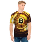 Bitcoin Crypto Symbol Print Men's T-Shirt