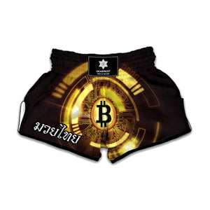 Bitcoin Crypto Symbol Print Muay Thai Boxing Shorts