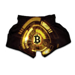 Bitcoin Crypto Symbol Print Muay Thai Boxing Shorts