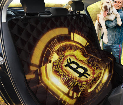 Bitcoin Crypto Symbol Print Pet Car Back Seat Cover