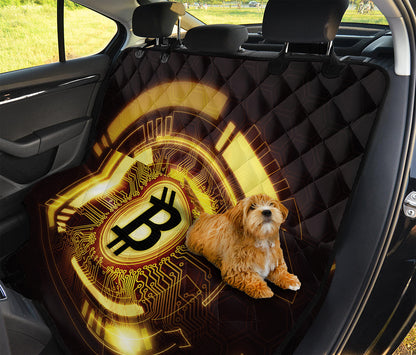 Bitcoin Crypto Symbol Print Pet Car Back Seat Cover