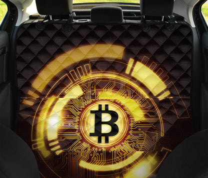 Bitcoin Crypto Symbol Print Pet Car Back Seat Cover