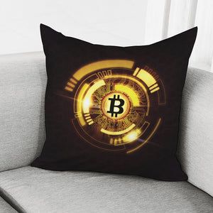 Bitcoin Crypto Symbol Print Pillow Cover