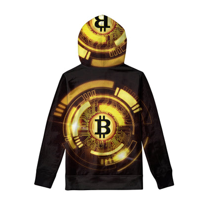 Bitcoin Crypto Symbol Print Pullover Hoodie