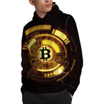 Bitcoin Crypto Symbol Print Pullover Hoodie