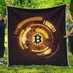 Bitcoin Crypto Symbol Print Quilt