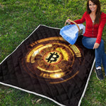 Bitcoin Crypto Symbol Print Quilt