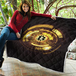 Bitcoin Crypto Symbol Print Quilt