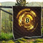 Bitcoin Crypto Symbol Print Quilt