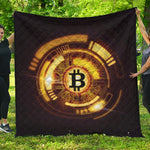 Bitcoin Crypto Symbol Print Quilt